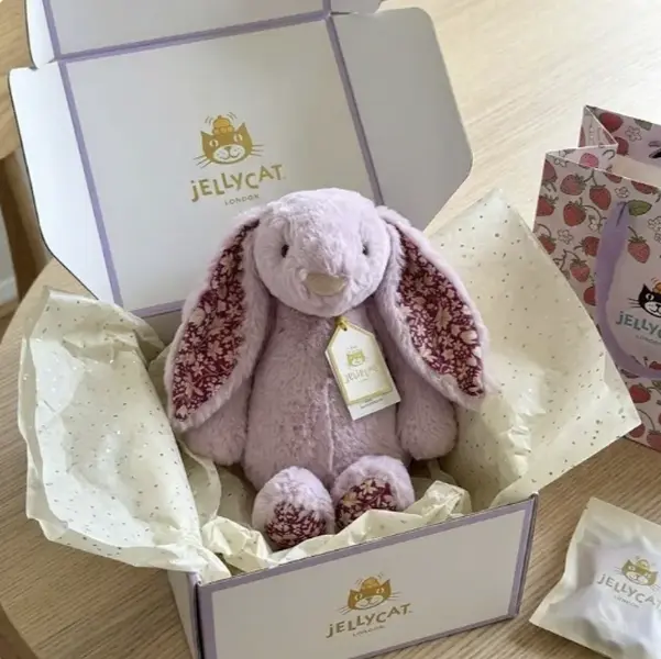 Jellycat Blossom Bunny with Floral Ears and Feet, Soft Rabbit Plush for Birthday, Easter and Baby Shower Gifts