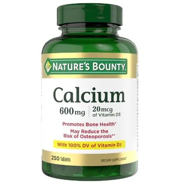 Calcium Carbonate & Vitamin D, Supports Immune Health & Bone Health, 600mg Calcium & 800IU Vitamin D3, 250 Tablets