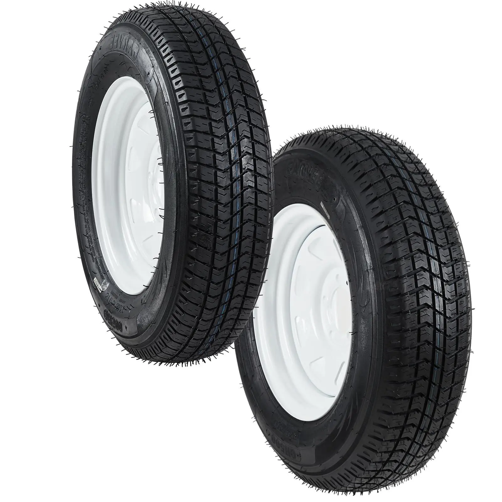 GARVEE 2-Pack Trailer Tires On Rim ST175/80D13 175/80/13 175/80-13, Load Range C, 6PR, 5 Lug 13 In. White Spoke Wheel, 5 On 4.5" Durable Trailer Tire Travel/Camper/Utility/Boat, Set of 2