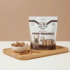 Benji & Louie Air Dried Duck Trachea, Natural Healthy Treat or Meal Toppers for Dogs, 3 oz (85 gram)