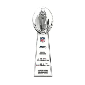 2026 Seattle Football Vince Lombardi Style Super Bowl Trophy Resin Collectible Replica
