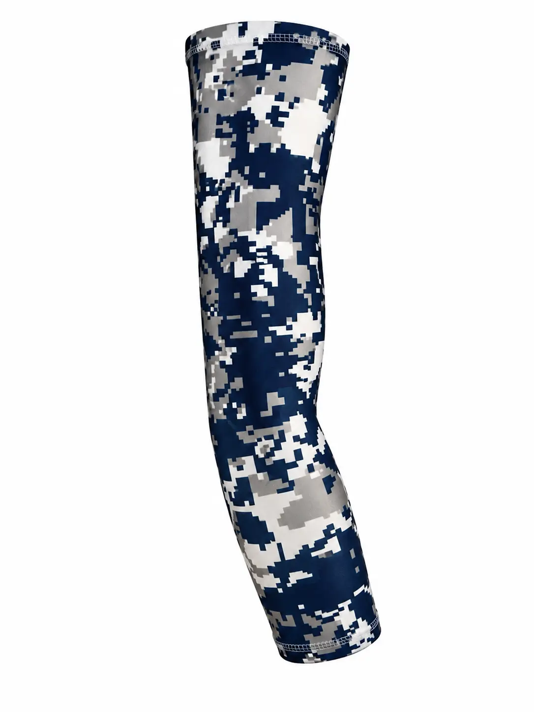 Adult Digital Camo Compression Arm Sleeve - Navy Blue, Gray - Polyester Blend, 4-Way Stretch - UV Protection, Secure Grip - Small/XL Sizes - Sporty Sleeves & Support for Baseball, Gym, Landscaping