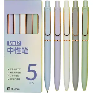 10 count Pretty Retractable Gel Ink Pens Morandi Color 0.5 mm   Tip Classic Simple Rollerball Pens Black Ink for Business Office School Party Goodie Bags