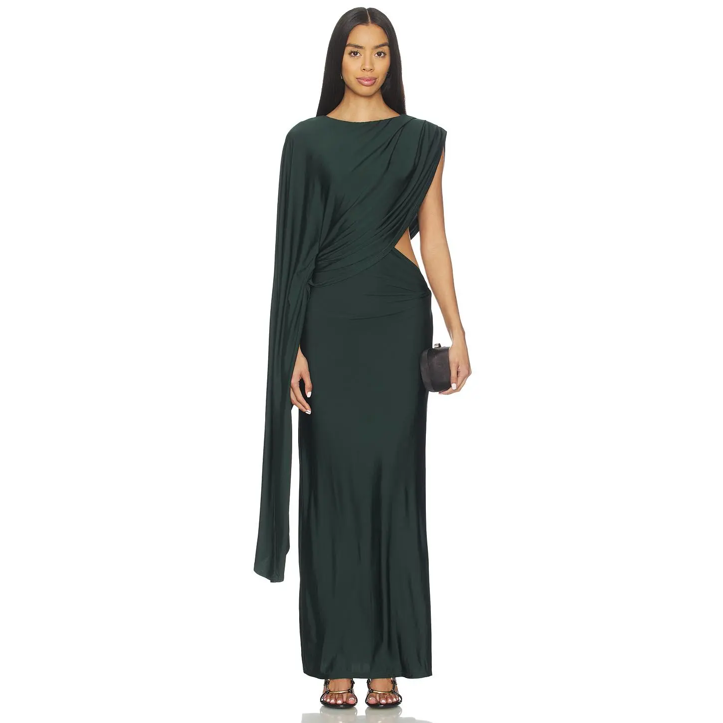 EAVES Ingrida Maxi Dress in Dark Emerald