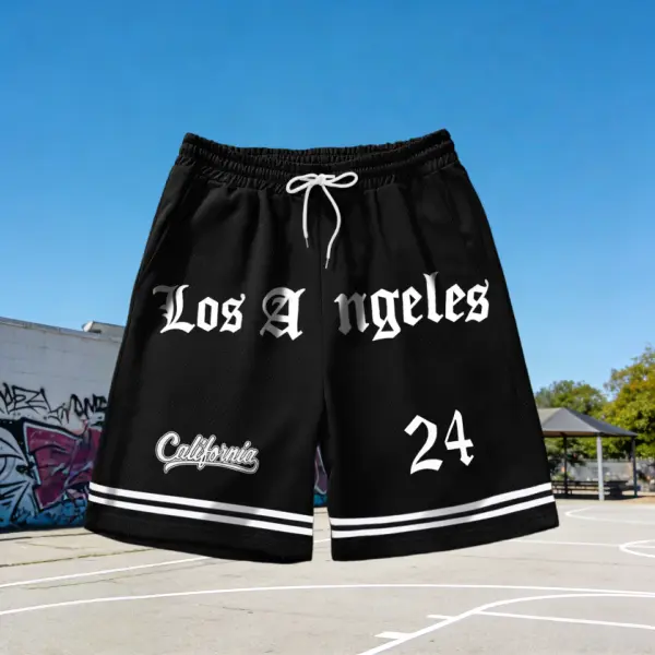 Men’s American Style Breathable Summer Mesh Athletic Graphic Shorts (XL), Letter/Number Print, Drawstring Waistband, Striped Cuffs, Loose Straight Cut, for Street Culture Enthusiasts - Basketball, Everyday Wear, Lightweight Casual (Do Not Dry Clean), Acti