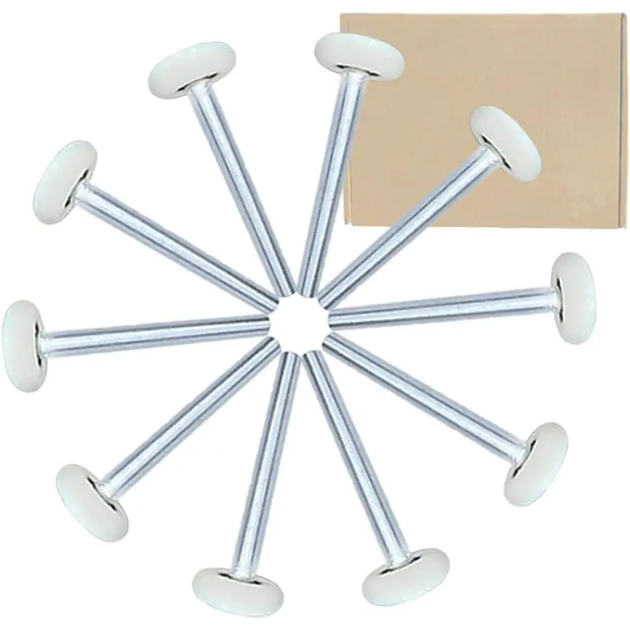 10-Pack Ultra-Quiet Nylon Garage Door Rollers, 2” Size, 4” Stem, 6200-2RS Precision Double-Seal Bearings, Double Seals Ball-Bearing Screen Door Hardware, 6200-2Rs Precision Bearings