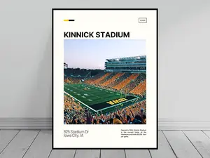 Kinnick Stadium Poster , Iowa Hawkeyes Poster, College Stadium Poster,  Modern Art , Digital Travel Art