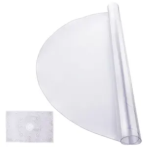 【Father's Day】VEVOR Plastic Table Cover, 48 x 48 Inch 2.0 mm Thick Clear Table Protector, Round PVC Desk Mat, Waterproof & Easy Cleaning Desk Pad Tablecloth, for Office Dresser Dining Room Table Night Stand