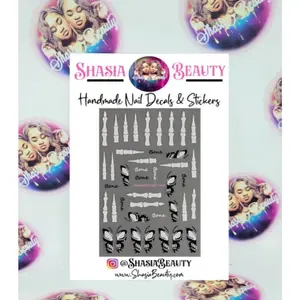 Glow Skull Butterfly and Finger Bones Nail Sticker| Glow in the Dark