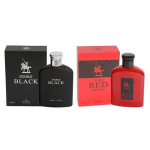 Duo Bundle of Double Black and Double Red Eau de Toilette Natural Spray Cologne for Men 100ml/3.3fl.oz.