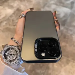 Electroplated Matte Solid Color High-End Case Suitable for Iphone 16 Pro Max, Iphone 14 Pro with Large Hole Frame, Dual-Layer for 13 Pro, Stylish for 15 Plus, Slim for 11, And Black for Men, 12.