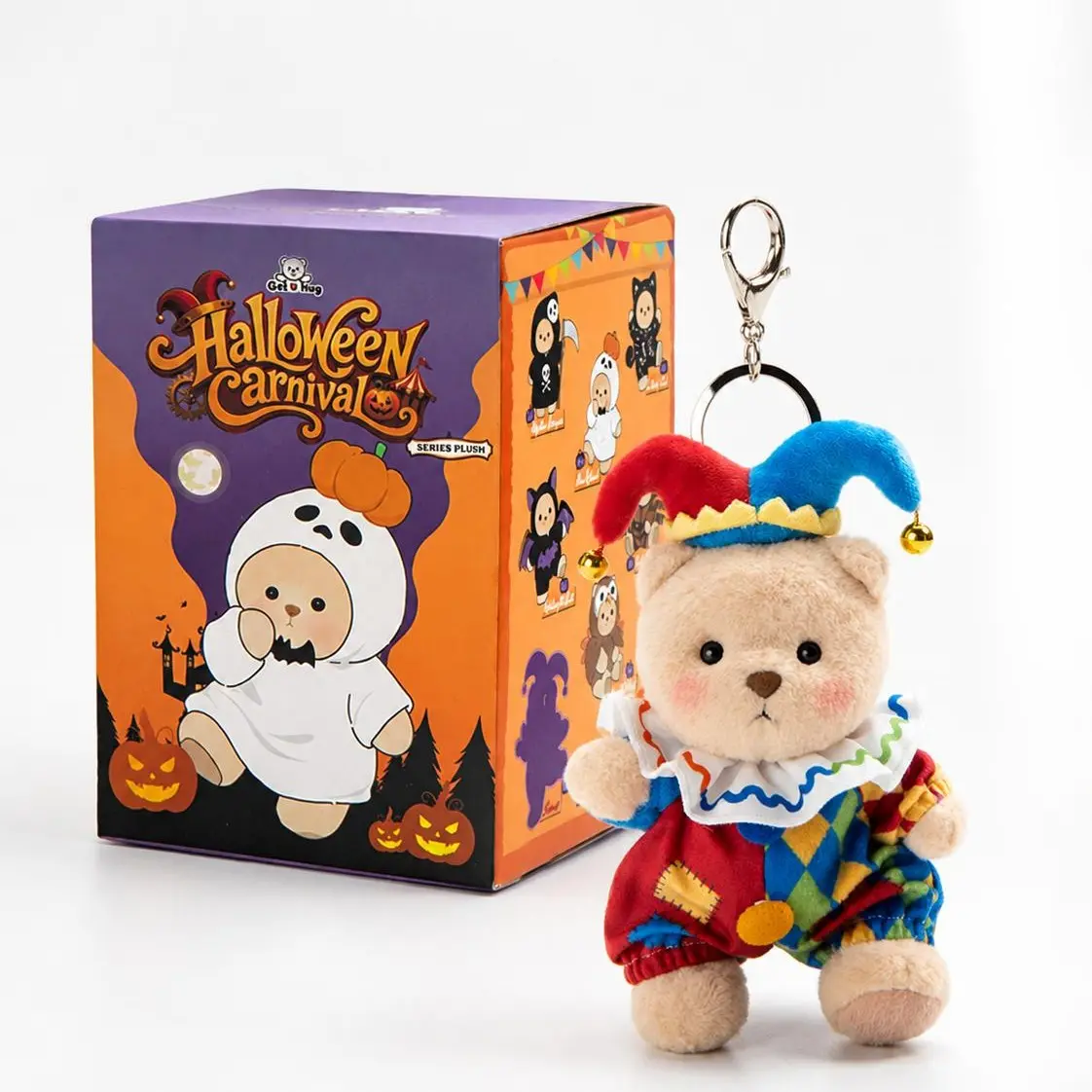 Getahug Halloween Carnival Series Mini Bear Plush Blind Box, 5.9in Unisex Pendant Keychain Bag Charm (Pre-sale) - Stuffed Toy Blind Bag for Gifting, Bag Charms
