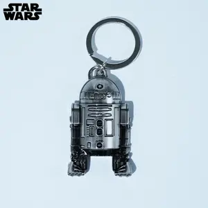 1PC Star Wars Authorized Star Wars R2-D2 Pewter Keyring Zinc Alloy Metal Key Rings Durable Keychain DIY Crafts Bags Accessories Bag Clip  Friend Gifts Christmas Present