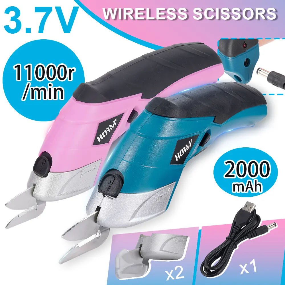 3.6V USB Rechargeable Electric Scissors - Portable Cordless Fabric Cutting Machine for Home, Garage, Workshop, Wallpaper, Fabric, Leather, with Copper Batteries