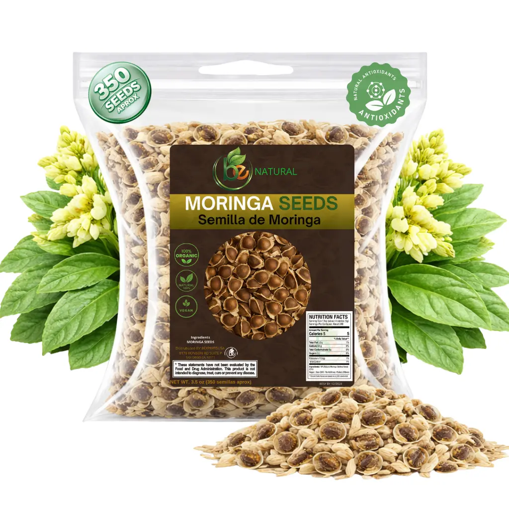Moringa Seeds (Semillas) – 3.5 oz (Approx. 350 Seeds) – Premium Quality Moringa Oleifera – Edible – Non-GMO, Organically Grown – Superfood Rich in Nutrients – Resealable Pouch by Bexpertsusa