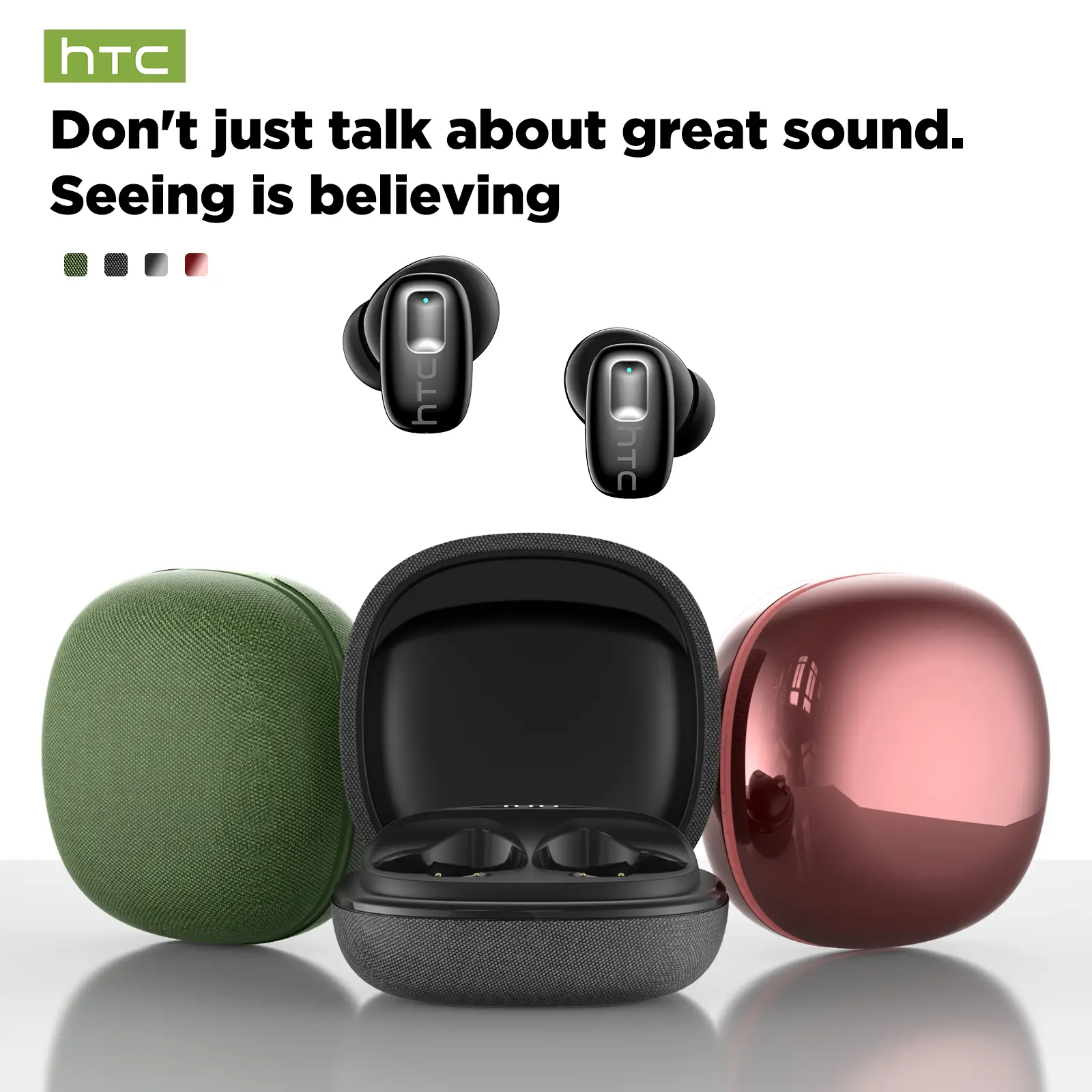 HTC NE75 Wireless Earbuds, 40H Playtime Bluetooth 6.0 Headphones, Active Noise Cancelling, ENC Clear Call, HiFi Stereo Sound, IPX5 Waterproof for Sports, Work & Travel,back to school,back to school haul