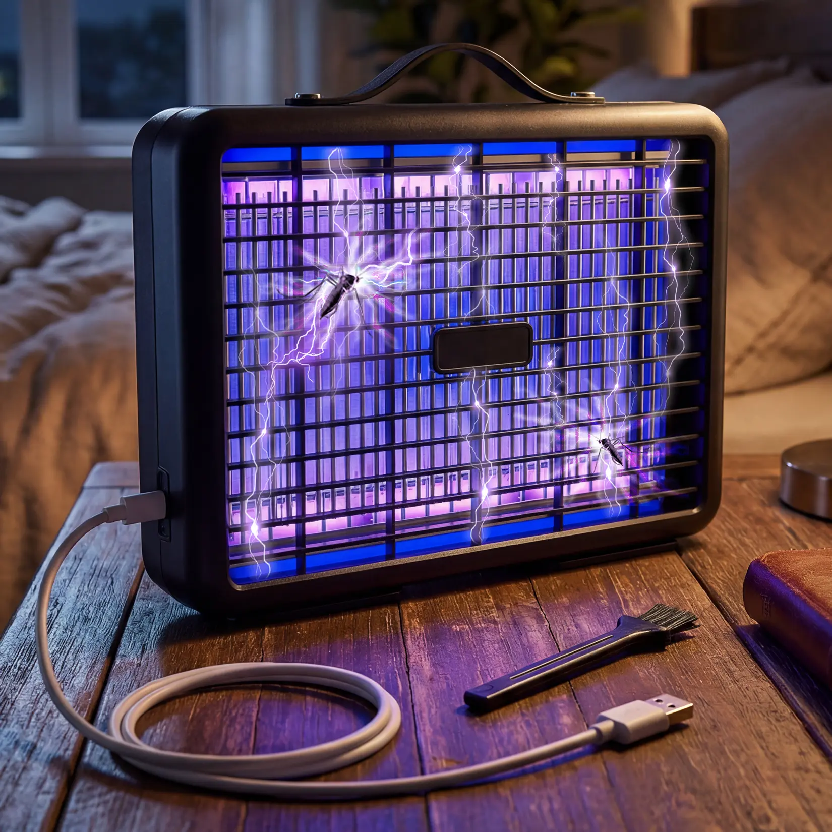 Portable Mosquito Killer Lamp, Silent Bug Zapper with Dual Power, Rechargeable Battery, Long-Lasting, Indoor-Outdoor Dual-Purpose for Home & Camping (Home Supplies)