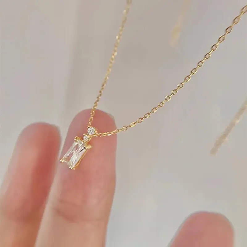 Women's Elegant Rhinestone Decorated Pendant Necklace, Exquisite Trendy Pendant Necklace, Chic Fashion Necklace As Gift for Girlfriend, Dainty Necklace, Letter Necklace, Decorative Shining Necklace, Trendy Jewelry