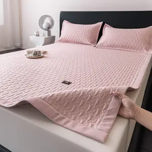 2026 New Style Class A Composite Sandwich PE Polyethylene Jacquard Ice Beads Cooling Fitted Sheet Haizhilian Series Breathable Cooling Fitted Sheet Skin-friendly Non-slip Fitted Sheet Bedroom Summer Cooling Fitted Sheet Bedding Fitted Sheet Home Use Soft