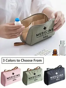Portable Medicine Bag, Large Capacity First Aid Kit, Vintage Women's Medicine Bag, Small Pill Box and Emergency Bag, Travel Outdoor Essential, Travel Safety Kit