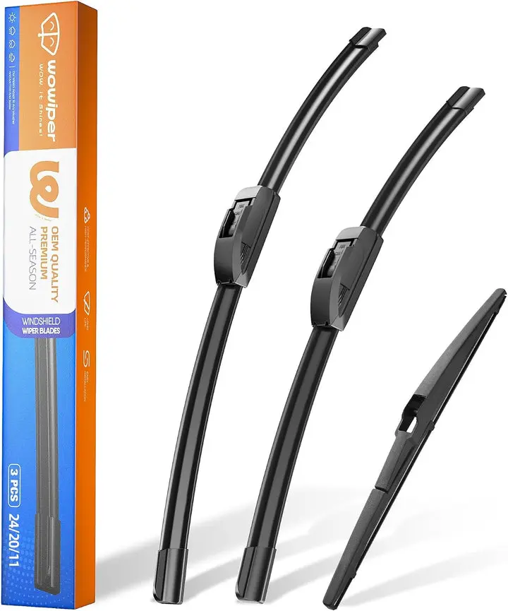 Kia Sorento 2011-2015 / Kia Soul 2010-2019 Wiper Blades, WOWIPER 24"+20" Front & 11" Rear Windshield Wiper Blade Set, All-Weather Replacement Wipers