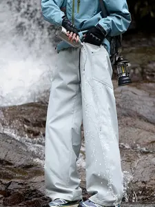 Unisex Outdoor Casual Pants Trouser, Mountain Style, Slight Waterproof Windproof Straight Leg, Adjustable Cuffs, Hiking Camping Trekking