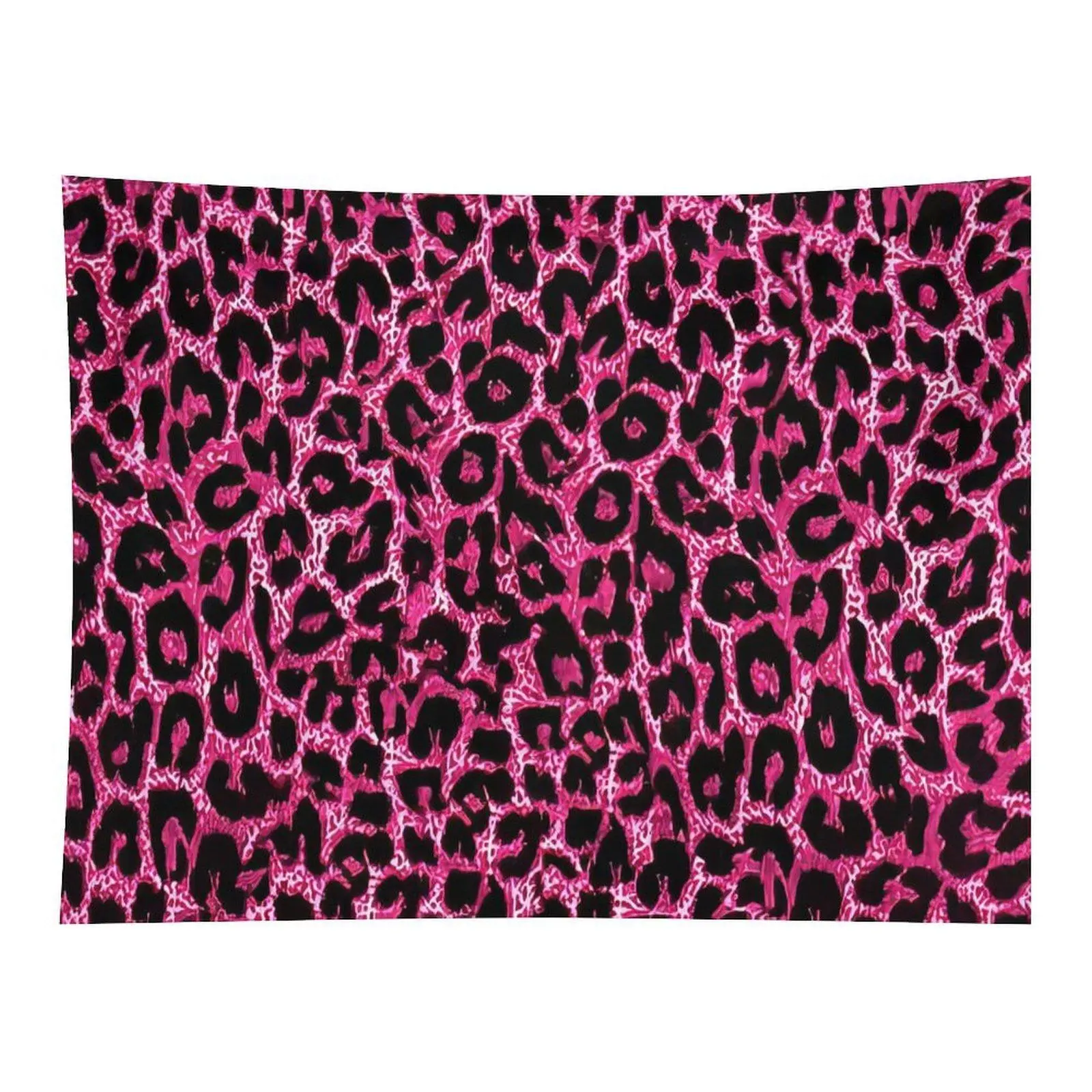 Hot Pink Black Leopard Print Wall Tapestry Wall Hanging, Trendy Animal Skin Pattern Aesthetic Art Decor for Teen Girls Bedroom Dorm Desk Wall Party Backdrop