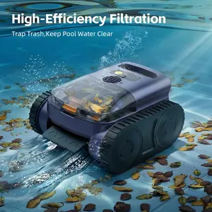 (2026 Upgrade) Pool Vacuum for Inground Pool & Above Ground Pool, Cordless Pool Cleaner with Smart Navigation, Self-Parking, LED Indicator, Wall&Waterline Cleaning Pool Robot up to 2150 Sq.ft