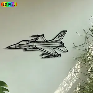 1pc Fighter Jet Metal Wall Art, Military Aircraft Statue Mural, Intricate Craftsmanship, Artistic Metalwork, Aesthetic Design, Perfect for Fathers Day, Graduation Decor, Perfect for Man Cave Office Garage Decor, Ideal Gift for Aviation Enthusiasts.