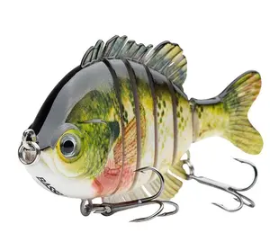 Bassdash SwimPanfish 3.5”/0.85oz Multi Jointed Panfish Bluegill Swimbaits Topwater Hard Bass Fishing Crank Lure