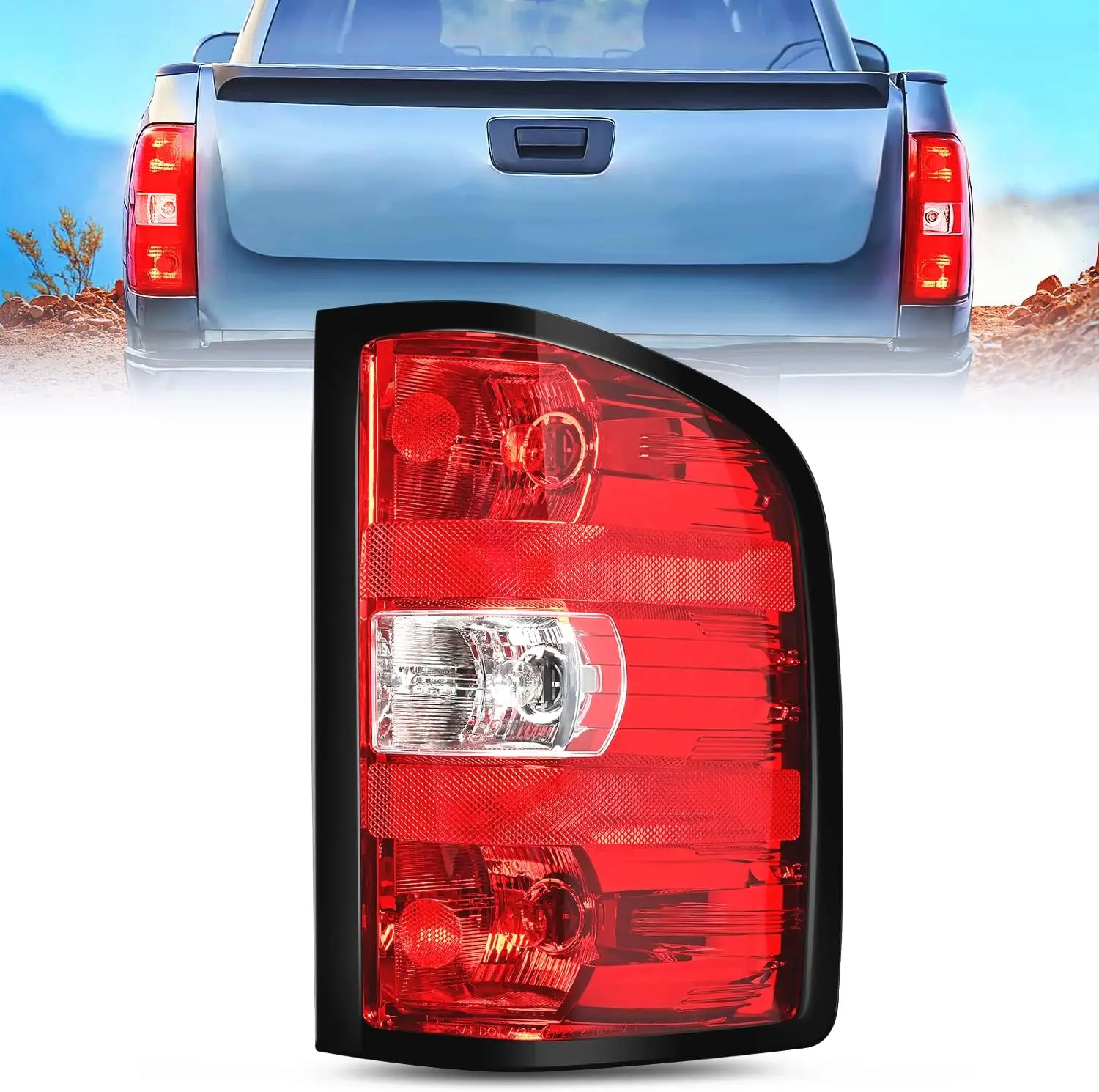 Nilight High-Impact Passenger Side Taillight Assembly for 2007-2014 Chevy Silverado 1500,2500HD,3500HD & 2007-2013 GMC Sierra 3500HD - Car Exterior Upgrade, Sealed Housing Rear Lamp with Bulbs, OE Socket, Plug-In Kit, Chevy 1500 Accessories, Led Taillight