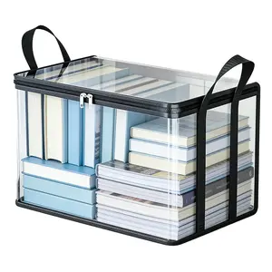 [Summervibes] Large Clear Thick Plastic Storage Box withHinged Lid, Heavy-Duty Durable High Capacity Organizer,Perfect for Home, Camping, Travel, Attic and Moving