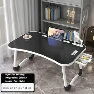 Ultra Large Portable Laptop Bed Table - Multi Functional Tray Holder with Cup Holder And Drawer, USB, Fan, And Light - Perfect for Eating, Reading, And Writing on Beds, Sofas, Floors - Stable, Durable, And Foldable