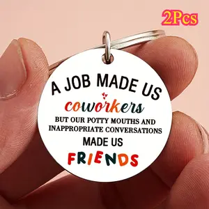 2Pcs Coworker Appreciation Keychain For Colleague Retirement Goodbye Appreciation Keychain Work Friend Leaving Coworker Gift Friendship Keychain