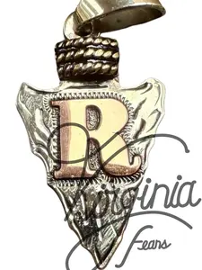 Handcrafted Arrowhead Necklace & Keychain with Copper Initial Hand Engraved Western Gift Texas-Based Fashion Jewelry Accessories.