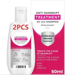 Anti-Dandruff Shampoo 2% Ketoconazole 60ML Gentle Cleansing for Itchy Flaky Inflamed Scalp Treatment Clinically Proven