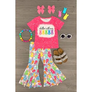 "Chillin' With My Peeps" Pink Bell Bottom Set