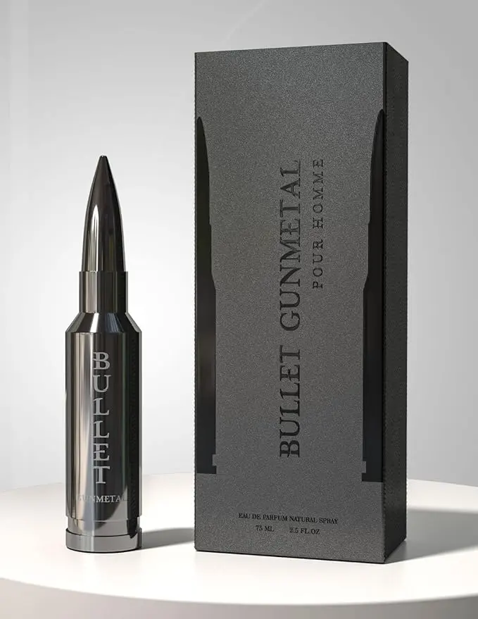 BHARARA Bullet Gunmetal 2.5 oz EDP Bold Masculine Men’s Cologne - Lavender, Citrus, Leather Notes - Versatile Fragrances Gift for Guys, Father's Day Mens Gifts, Father's Day Gifts, Gifts For Him