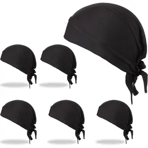6 Pieces Do Rags Sweat Wicking Beanie Cooling Durags Cap Motorcycle Head Wrap Bandana for Men Women