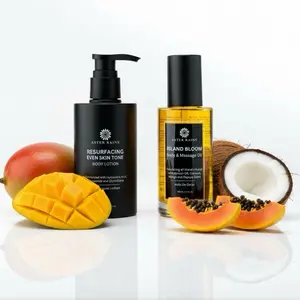 Glow Body Bundle | Skin Repair with Resurfacing Body Lotion, and Island Bloom Oil - Brightening Moisturizing Firming Moisturizer Hydrating