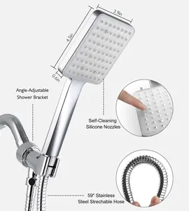 Grich Venus Handheld Shower Head 6 Spray Mode Detachable Stainless Steel