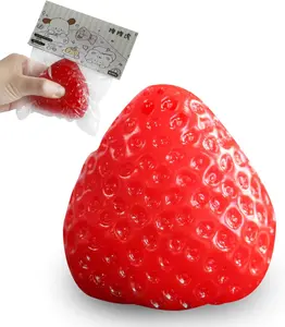 Strawberry Squeeze Toy Realistic Stress Relief Soft Squishy SiliconeMaker Ideal Gift HomeOffice Use E-sports Stress Relief Physical Assistant Tournament Viewing Feel Adjuster