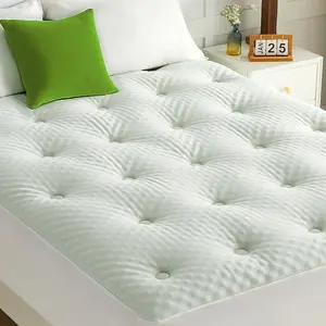Reversible Queen Egg Crate Memory Foam Mattress Topper, Bamboo Viscose Queen Mattress Pad, Noiseless Waterproof Mattress Cover with Deep Pocket Stretches up to 21", 60" x 80"