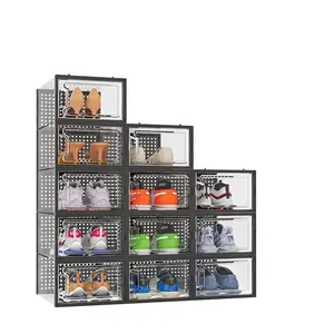 Shoe Storage Box, 12pcs/set Clear Stackable Shoe Box, Shoe Organizer for Closet, Home Organizer, Closet Storage System