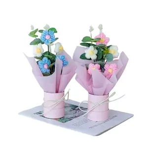 Crochet Flowers With Light – Handmade Gift With Knitted Wrap, Perfect for Weddings, Birthdays, or Decorative Floral Arrangements