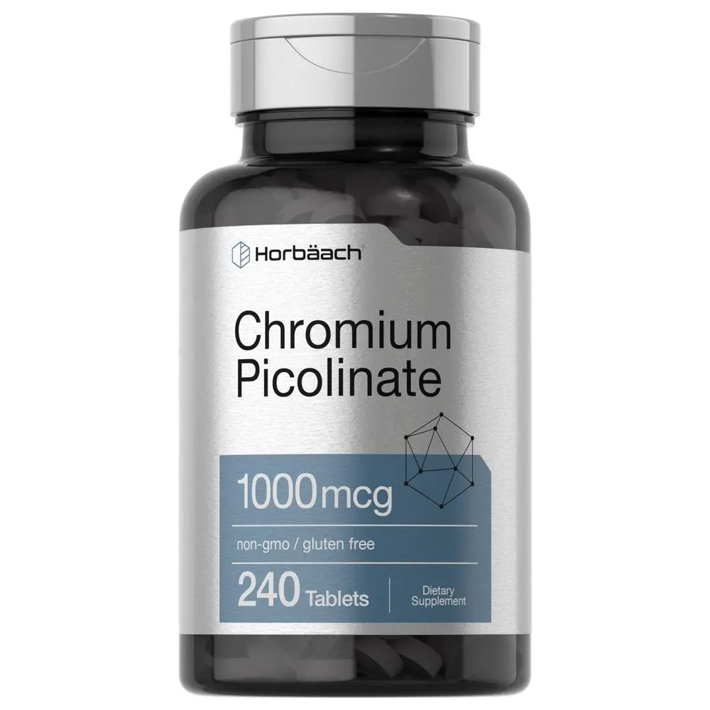 Horbaach Chromium Picolinate 1000mcg | 240 Tablets | Vegetarian Formula | Non-GMO, Gluten Free Supplement