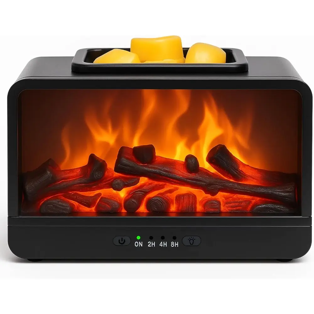 Black Electric Wax Melt Warmer - 15W Monochromatic Wax Burner with Advanced PTC Heating, Timer, Energy Efficient, Decorative, Simple Button Control, Adjustable Lighting for Candle Lovers, Home Decor (High Cost-Effectiveness)