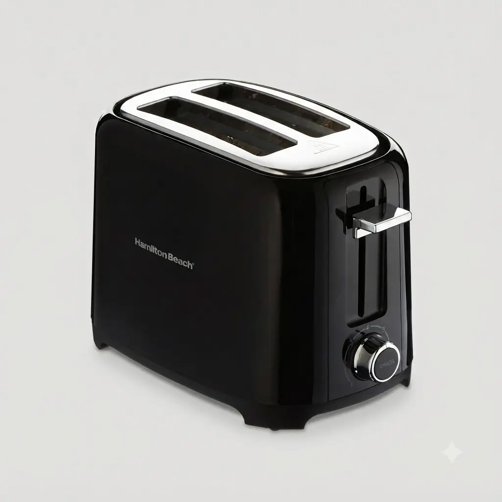 Hamilton Beach 2 Slice Toaster Black Extra Wide Slots Toast Boost Removable Crumb Tray Kitchen Bread Toaster Appliance
