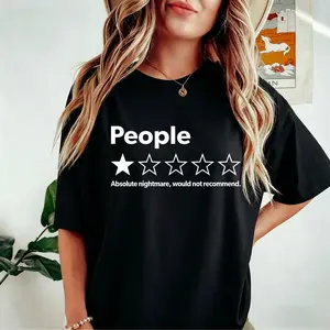 Unisex-Adults T-Shirt - Black, Short Sleeve - Funny Review People One Star Absolute Would , Suitable for Mens & Womens Outdoor T-Shirt,