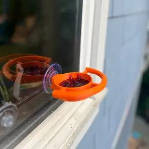 Clear Acrylic Window Bird Feeder with Strong Suction Cups, Outdoor Wild Bird Feeding Tray for Home Garden, Squirrel Proof Bird Food Container, Easy Clean Window Mount Bird Feeder for Bird Watching